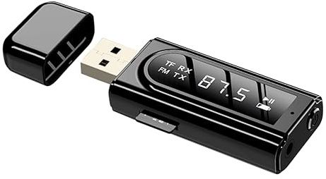 TOBBOMEY Ricevitore Wireless Per Auto Trasmissione Led Adattatore Audio Wireless Modulatore Fm Jack Aux Lettore Compatibile Scheda Audio Esterna