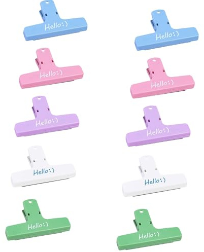 Lot de 10 trombones pour réfrigérateur, tableau blanc, mémo, note, pince à papier, sac alimentaire