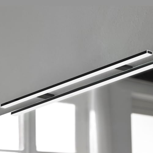 Aplike - Aplique Espejo Baño - Lámpara de Baño LED Pegaso, Iluminación Natural (4000K) y Eficiencia Energética, Ideal para Tocador y Muebles de Baño (80cm, Negro)