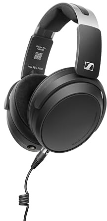 Sennheiser HD 480 Pro Auriculares Cerrados Profesionales para Estudio | con Almohadillas de Grabación, Cable en Espiral de 3 m y Bolsa de Transporte (700499)