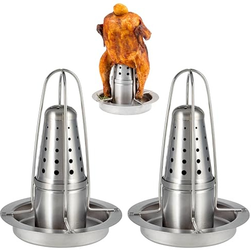 bremermann H�hnchengriller mit Aromabeh�lter, H�hnchenbr�ter, H�hnchenhalter aus Edelstahl (2)