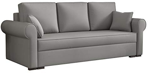 Mirjan24 Schlafsofa Olimpia, Bettsofa mit abgerundete Armlehnen, Sofa mit Bettkasten und Schlaffunktion, Schlafcouch, Couchgarnitur, Sofagarnitur, Wohnlandschaft, Beste Qualität (Mono 244)