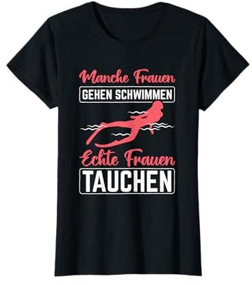 Damen Echte Frauen Tauchen Schnorchel Tauchen T-Shirt