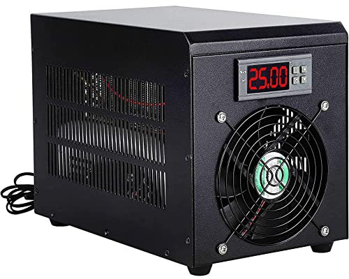 HSRG Enfriador De Agua De Acuario De 60L, Calentador Enfriador De Tanque De Peces, Termostato De Acuario con Bomba De 5W Ajuste De Temperatura De 10-40 ℃, para Hidroponía De Agua Salada/Agua Dulce