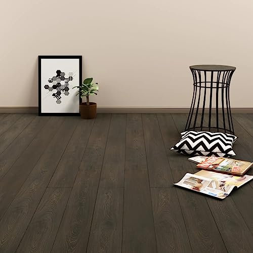 INLIFE Listoni Pavimenti Autoadesivi 4,46 m² 3 mm in PVC Marrone Scuro Articoli di ferramenta, Materiali da Costruzione (25,77KG)