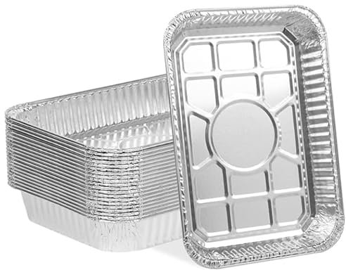 WDTGJRIP 30er-Pack Abtropfschalen für Weber, Grillzubehör für Weber Spirit, Genesis, Traveler, Q-Serie, Einweg-Aluminiumfolien-Fettschaleneinlagen, 21,6 x 15,2 cm