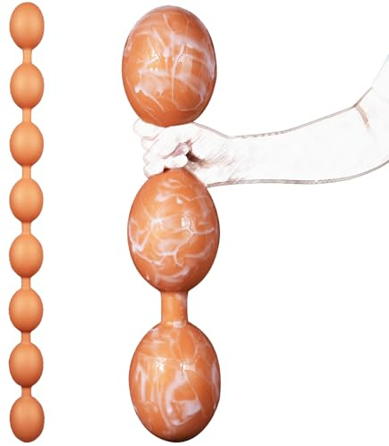 Seckoe Extra Lang Anal Beads Analverkehr für Liebeskugeln Silikon Analhaken Prostata Massager Analkette Analkugeln Groß Anal Kugel Sm Sexspielzeug Für Frauen Männer (4XL)
