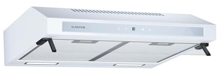Klarstein Purista Force - Cappa Aspirante da Incasso, 60cm, 400 m³/ora, Doppio Motore, Touch LED, Efficienza Energetica C, Modalità di Scarico/Ricircolo, Illuminazione LED, Bianco