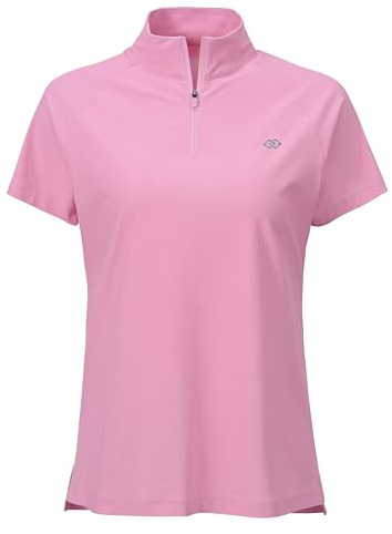 MoFiz Badtröja för kvinnor, 1/4 dragkedja, kortärmad, snabbtorkande, solskydd, surfing rashguard, Rosa, XS