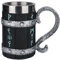 bssmmai Viking Wooden Barrel Beer Mug, Boccale da birra in legno fatto a mano, in acciaio inox, vintage, 600 ml, tazza medievale per caffè/bevande/succo per uomini