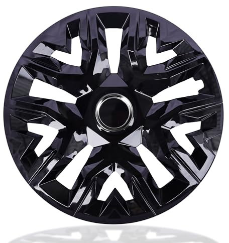 NRM Perfecto Black Radkappen 15 Zoll für Stahlfelgen | 15“ Radzierblenden 4er Set Schwarz