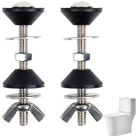 2 PCS Toilet Cistern Seal Kit Stainless Steel Toilet Bolts Close Coupling Toilet Tank Fixing Kit for Leaking Toilet Connecting Toilet Cistern