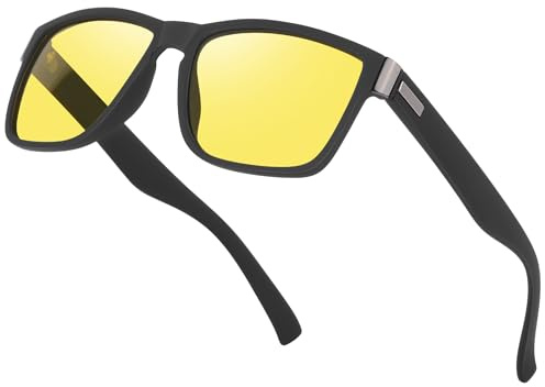 Opssaker Occhiali Guida Notturna Polarizzati Antiriflesso Occhiali Lenti Gialle per Uomo Donna Guida