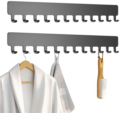 Junohawk 2 PCS Wall Necklace Organizer Holder, Black Jewelry Hanging Storage, Necklaces Display Hanger for Bedroom, Closet, Boutique