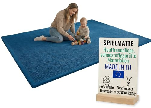 Pillows24 – Krabbelmatte Baby 150x200 cm | 3 cm Dick Spielmatte Kinder | Baby Spielmatte/Kinderteppich | rutschfest & Pflegeleicht, Weiche Krabbeldecke | Teppich Kinderzimmer & Spielteppich Kinder