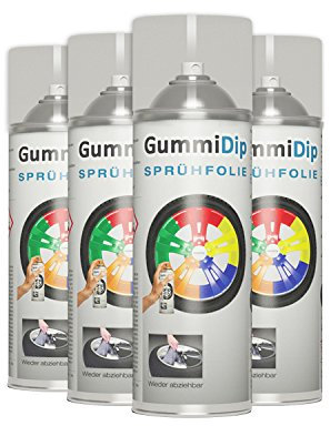 Gummi Dip Sprühfolie, Spray, 4er Set, 4x400 ml (Transparent glänzend)