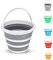 10L Collapsible Bucket with Handle | BPA-Free Foldable Round Tub for Fishing, Camping, Travel & Outdoor Use | Space-Saving Water Container for Hiking, Car Trunk, Picnic & Kitchen (White & Grey)