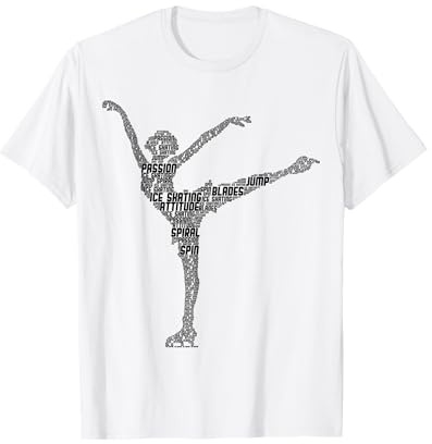 Figure Skating Ice Skates Girls Ladies T-Shirt