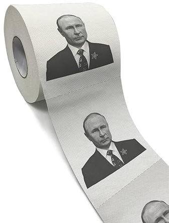 Toalettpapper med Vladimir Putin 30 m, perforerad 3-lagers servett med putler