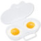 LSYZHX Microwave Egg Poacher, Double Cups Egg Boiler, White, Polypropylene, Round, White