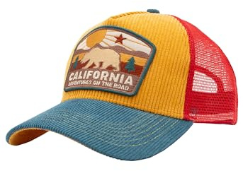 King Kerosin California Cord Trucker Cap Basecap Baseballcap Truckercap Meshcap Damen/Herren - Snapback, mit Schirm Frühling-Sommer Herbst-Winter Frühjahr Sommer