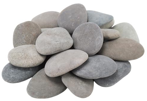 LEXININ 20 PCS Large Painting Rocks, 8-10 cm Smooth Flat Painting Pebble Stones for Garden Art Craft Decoration
