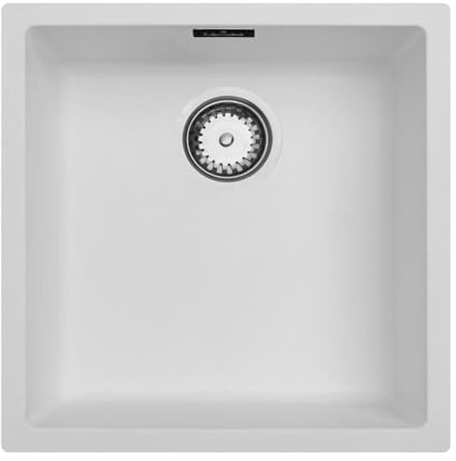 Luquicina LD44WH Fregadero Blanco 1 Seno Cuadrado sin Escurridor Composite BIO
