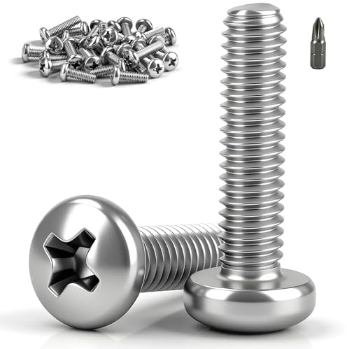 qjuwhua 30 PCS M4 x 10mm Screws Phillips Pan Head Machine Screws VESA Screw 304 Stainless Steel TV Mounting Screw M4 Bolts Fully Threaded for Back of TV Screen Monitor Mounting