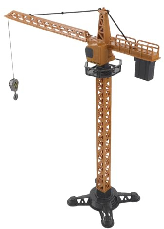 GARIOUANS Giocattolo Gru Torre Giallo in Plastica Dettagli Realistici, Veicolo da Costruzione per Bambini, Gioco di Ruolo e Interazione Sociale Creativa