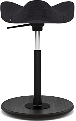 Varier Move Kippen Sattel Hocker Black Revive Fabric with Black Ash Base