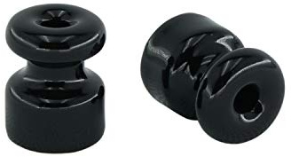 Isolatore/Isolatori in Ceramica per Cavi Trecciati. ø 18mm. Nero. Confezioni 6/25/50 PZ (50 Pezzi)