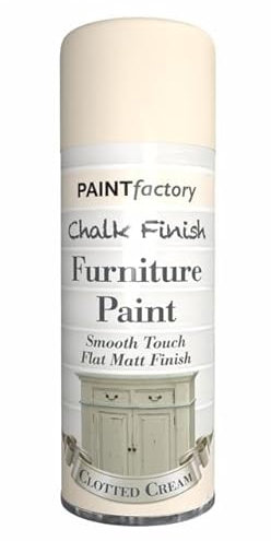 Classic Signature - 1 x Chalk Finish Clotted Cream Spray Paint 400ml - Aerosol Furniture Spray Paint Smooth Touch Matt FinishHome and Office