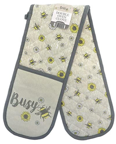 Country Club Busy Bee Double Oven Glove Pot Holder Mitt Heat Resistant Cooking Busy Bee and Daisy Ovenglove