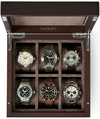 TAWBURY Luxuriöse Uhrenbox Aus Kassod-Holz - 6 Uhren Aufbewahrung für Herren und Damen | Watch Box