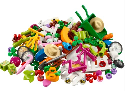 LEGO 40606 Spring VIP - Bolsa de plástico con divertidos ladrillos al azar y piezas incluyendo zanahorias, flores, cerezas, mariquitas, pájaros, conejitos y un cordero