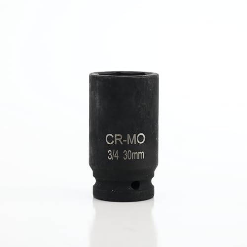 Llave de vaso de impacto de 6 puntos de 30 mm, hecha de acero al cromo molibdeno, ideal para llave, taladro, destornillador, 1 unidad