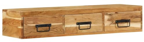 vidaXL TV-Wandschrank 100x30x19 cm Massivholz Akazie, TV-Möbel, Sideboard, TV-Konsole, Beistellschrank, Schrank, TV-Hängeschrank, Wandschrank