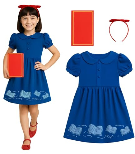 Morph Book Lover Costume With Dress and Accessories, World Book Day Costumes For Girls, Kids World Book Day Costumes 10-12