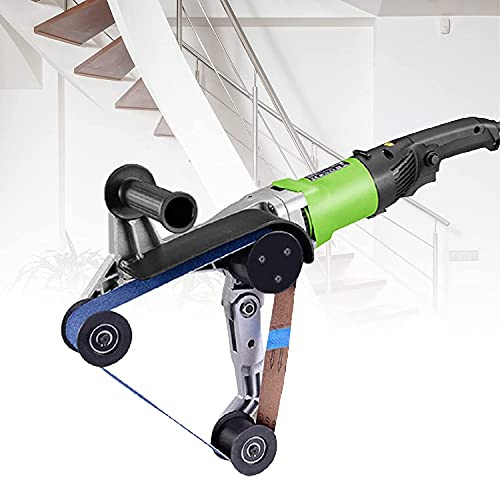 Ryanong Aluminum Alloy Belt Sander, Belt Sander, Portable Handle Round Tube Belt Sanders Polisher Polishing Machine for Stainless Steel Pipes, Elbow Pipes