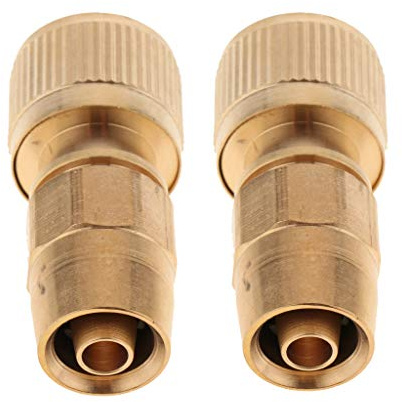 PawwJoy 2 raccordi in ottone per tubo da giardino, raccordi ad innesto rapido, adattatore per riparazione tubo espandibile