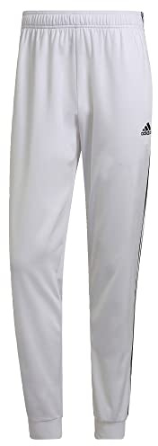 adidas Men's Standard Essentials Warm-Up Slim Tapered 3-Stripes Tracksuit Bottoms, White/Black, Medium