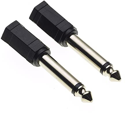 Keple 3,5mm auf 6,35 mm Adapter, 2 Stück - 3,5-mm-Mono-Audio-Stecker auf 6,35 mm Mikrofonstecker Adapter Buchsen Konverter