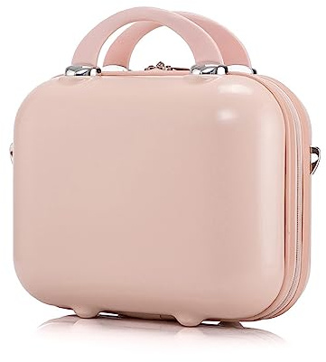 Balakaka Kosmetikkoffer für Frauen Mädchen, 14 Zoll ABS Kosmetikkoffer Hartschale Damen mit Weichem Griff, Beauty Case Hartschale Tragbare Wasserdicht für Toilettenartikel Reise Ausflug Rosa