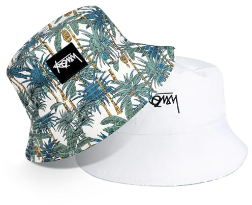 AYPOW XXL Cappello da Pescatore Reversibile Unisex, Cappello da Sole per Esterno Pieghevole Cotone a Tesa Larga di Grandi Dimensioni, Cappelli da Pesca Bucket Hat per Viaggi Uomo Donna, 54-65 cm