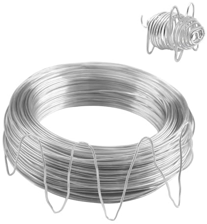 Riisoyu Basteldraht, 3mm x 20 m Draht zum Basteln Weich Schmuckdraht Aluminiumdraht Biegsamer Draht Zum Basteln für Schmuck Dekoteile DIY-Skulpturen Kranzherstellung Schmuckherstellung,Silber