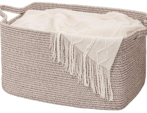 Fernlandia Korb Aufbewahrung Groß mit Griff für Babykleidung Spielzeug Decke Bettwäsche Handtuch,55*38*30cm, geeignet für Wohnzimmer Schlafzimmer Badezimmer(Braun)