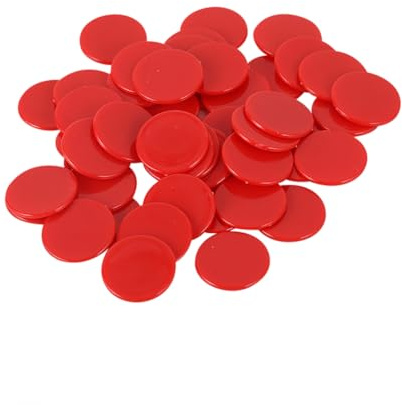 FSSTUD Lot de 100 jetons de poker vierges en plastique - 25 mm - Pour enfants et adultes - Rouge