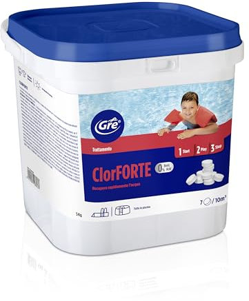 Gre 76099NB - Cloro Forte, Zero Borico, Pastiglie da 30gr - 5kg