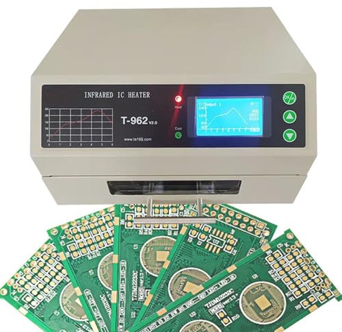 QFGain Four à Refusion, Station De Soudage par Refusion Infrarouge 800 W, ContrôLe par Micro-Ordinateur, Chauffage Infrarouge Professionnel, Outil De Station De Reprise De Carte PCB/SMD/SMT/Bga,220V