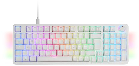 Mars Gaming MKPRO, Italiano, Teclado Mecánico Gaming Completo, RGB Chroma, Switches Hot-Swap Mecánicos, Antighosting, Rueda de Control, Software, Multiplataforma, Switch Silent, Blanco